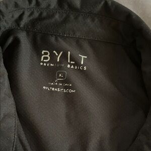 BYLT Basics Black long sleeve Polo Shirt